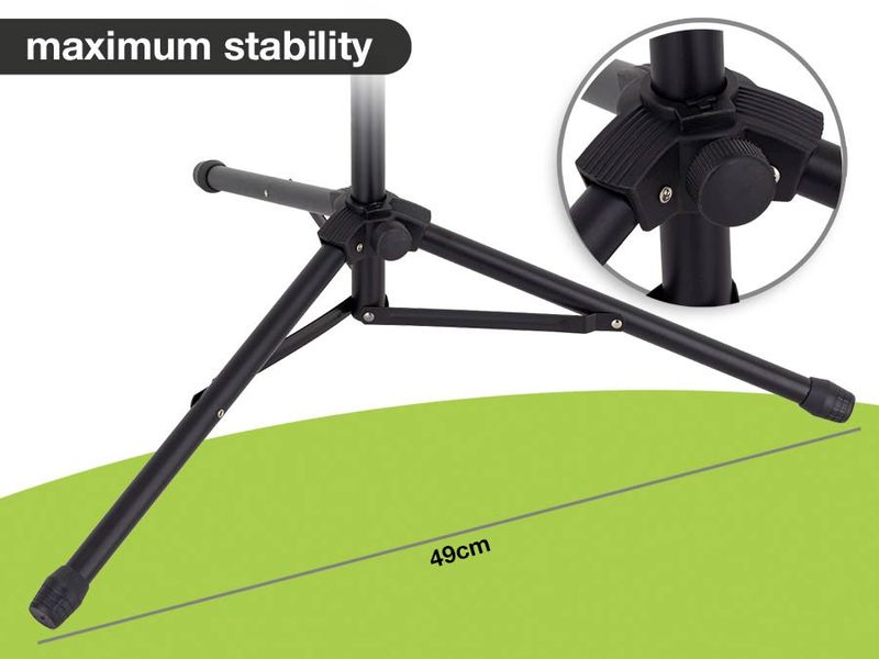 Boston Notestativ svart med bag . (min 46cm- max78cm)