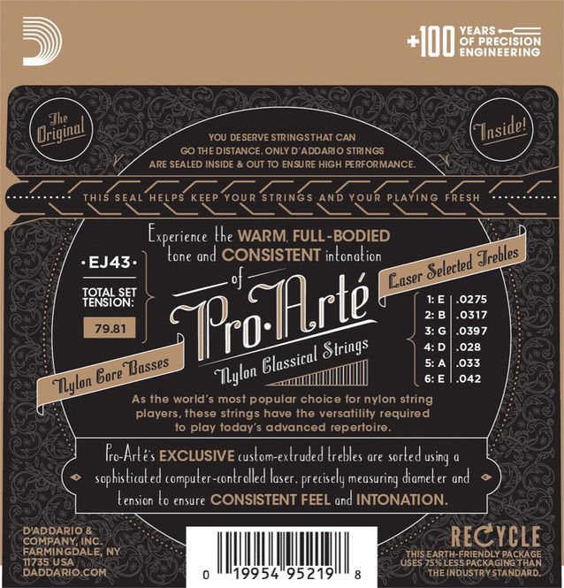 Hovedbilde D'Addario Fretted EJ43. Light Tension